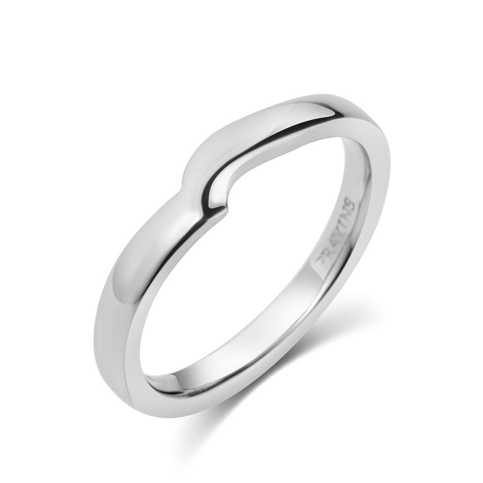 Platinum Shaped Wedding Ring Thumbnail Image 0
