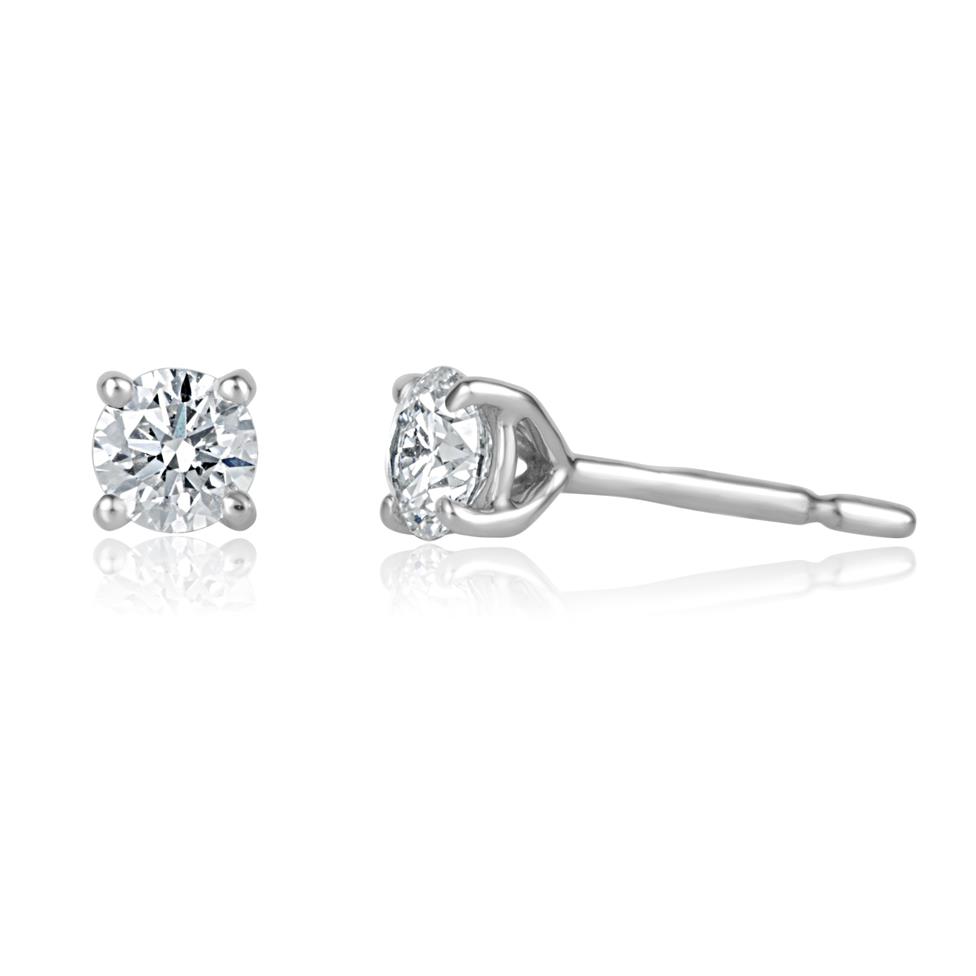 18ct White Gold Diamond Solitaire Stud Earrings 0.45ct Thumbnail Image 0