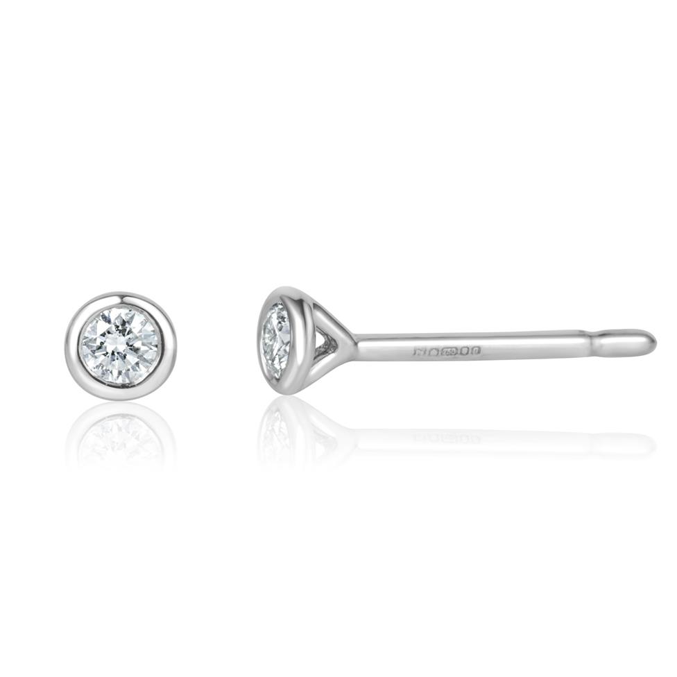 18ct White Gold Diamond Solitaire Stud Earrings 0.16ct Thumbnail Image 0