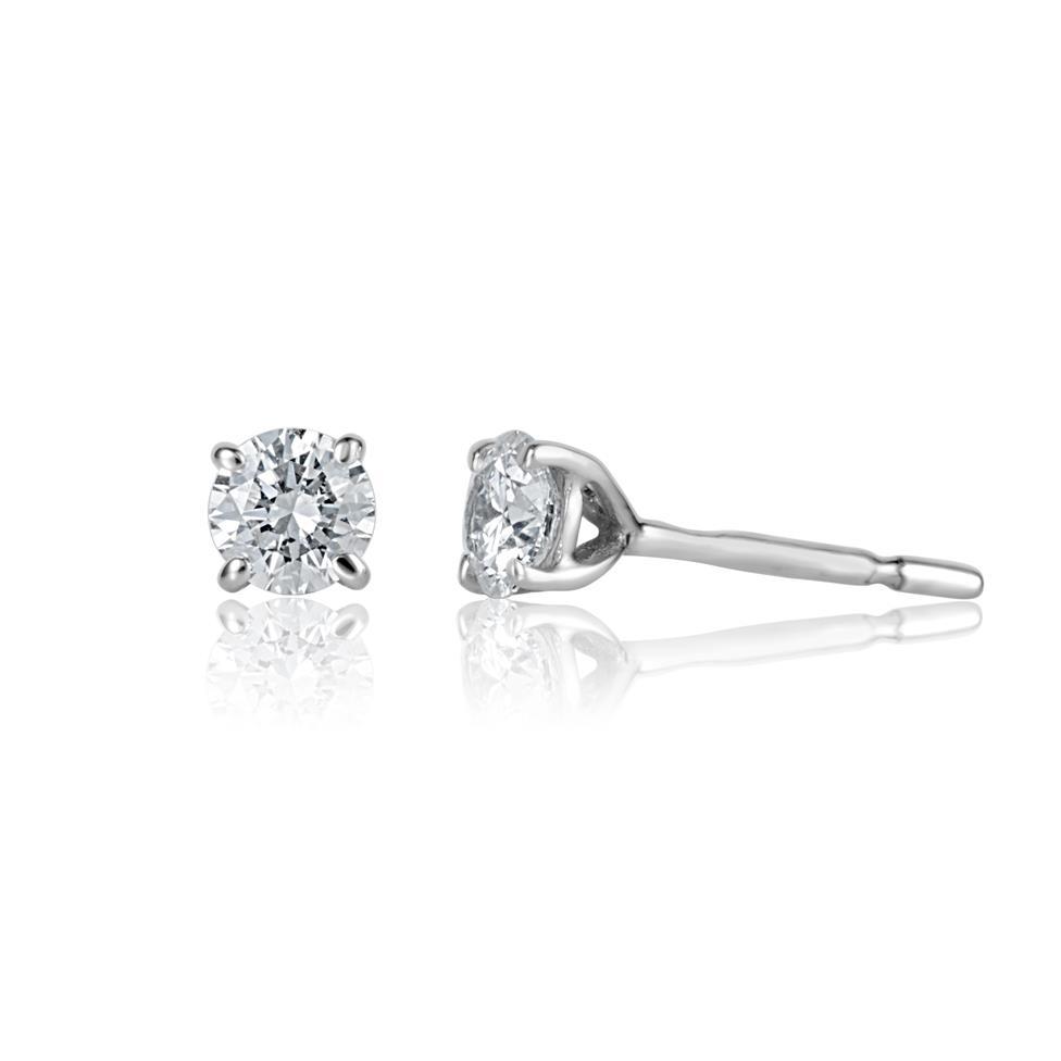 18ct White Gold Classic Design Diamond Solitaire Stud Earrings 0.62ct Thumbnail Image 0