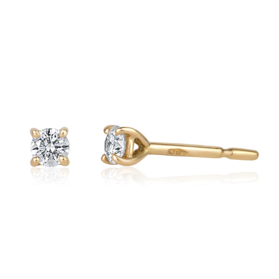 18ct Yellow Gold Diamond Solitaire Stud Earrings 0.20ct Thumbnail Image 0