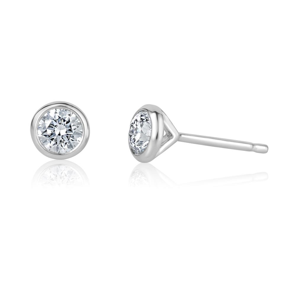 18ct White Gold Diamond Stud Earrings 0.80ct Thumbnail Image 0