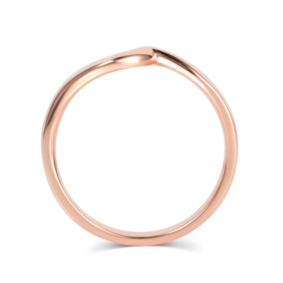 18ct Rose Gold Shaped Wedding Ring Thumbnail Image 2