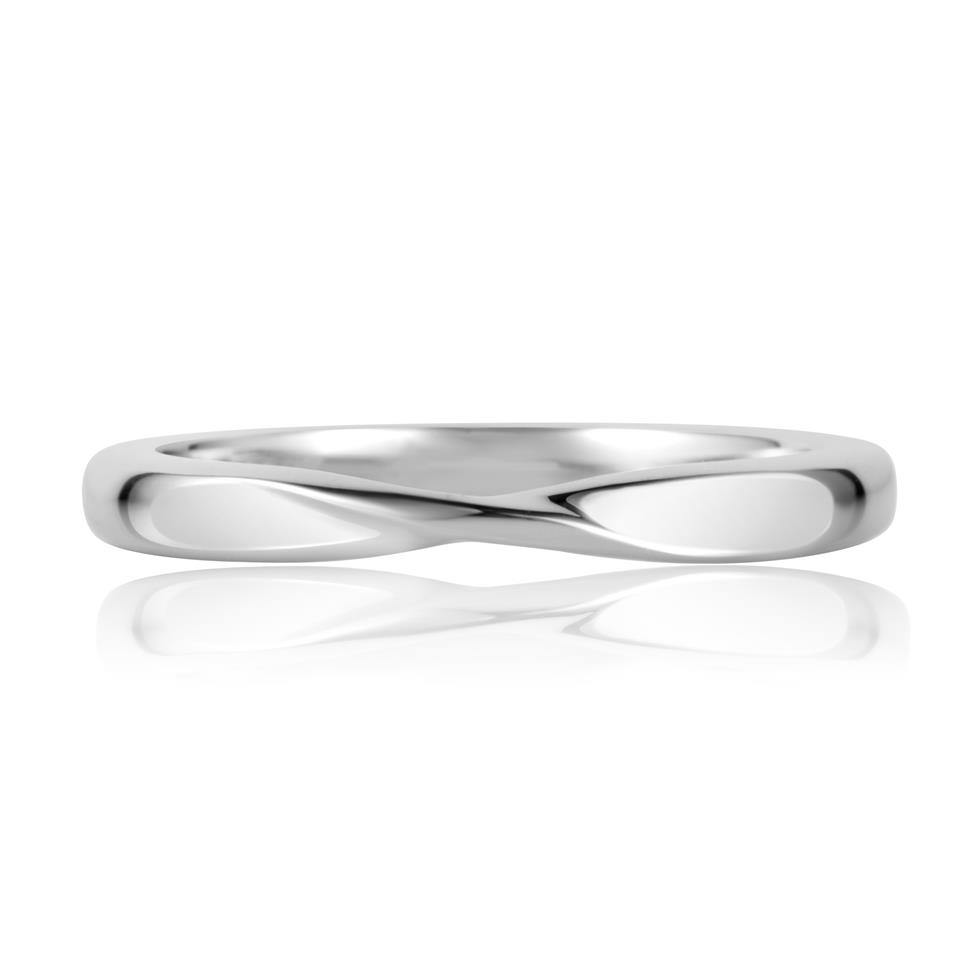Platinum Twist Design Wedding Ring Thumbnail Image 1