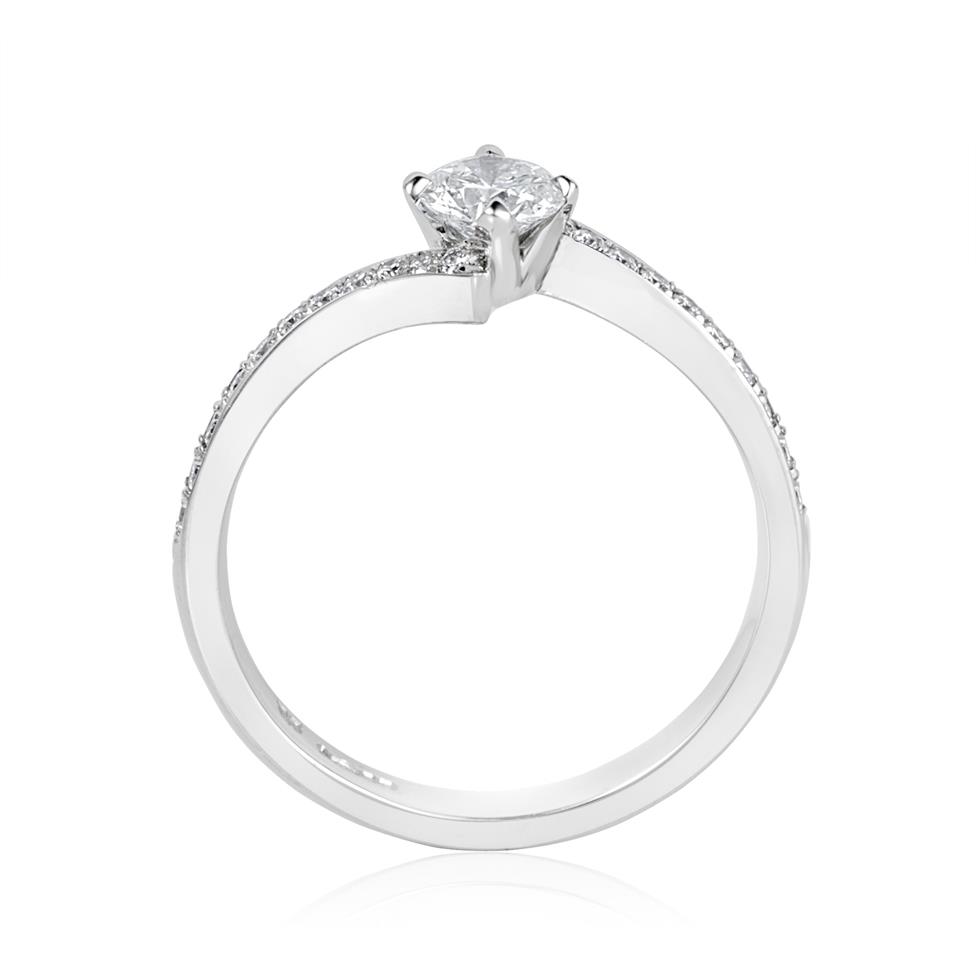 Platinum Twist Design Diamond Solitaire Engagement Ring 0.30ct Thumbnail Image 2