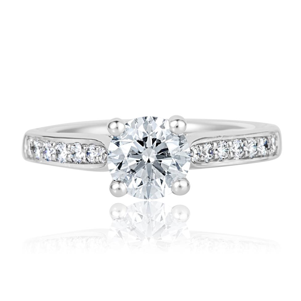 Platinum Round Brilliant Cut Diamond Solitaire Engagement Ring 1.35ct Thumbnail Image 1