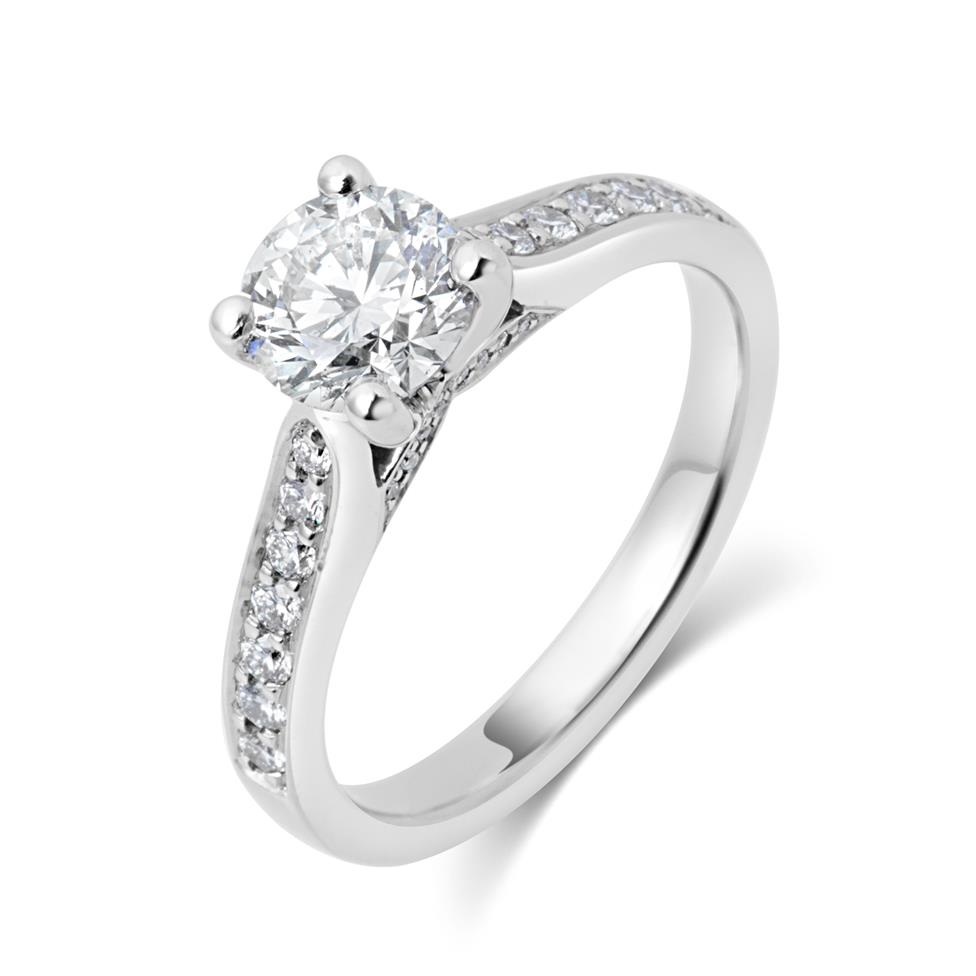 Platinum Round Brilliant Cut Diamond Solitaire Engagement Ring 1.35ct Thumbnail Image 0