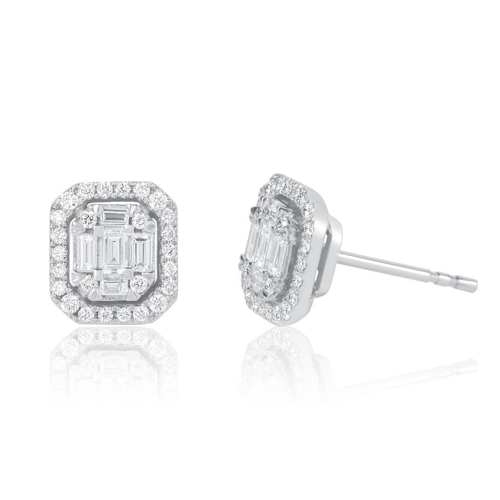 Odyssey 18ct White Gold Diamond Cluster Stud Earrings 0.38ct Image 1