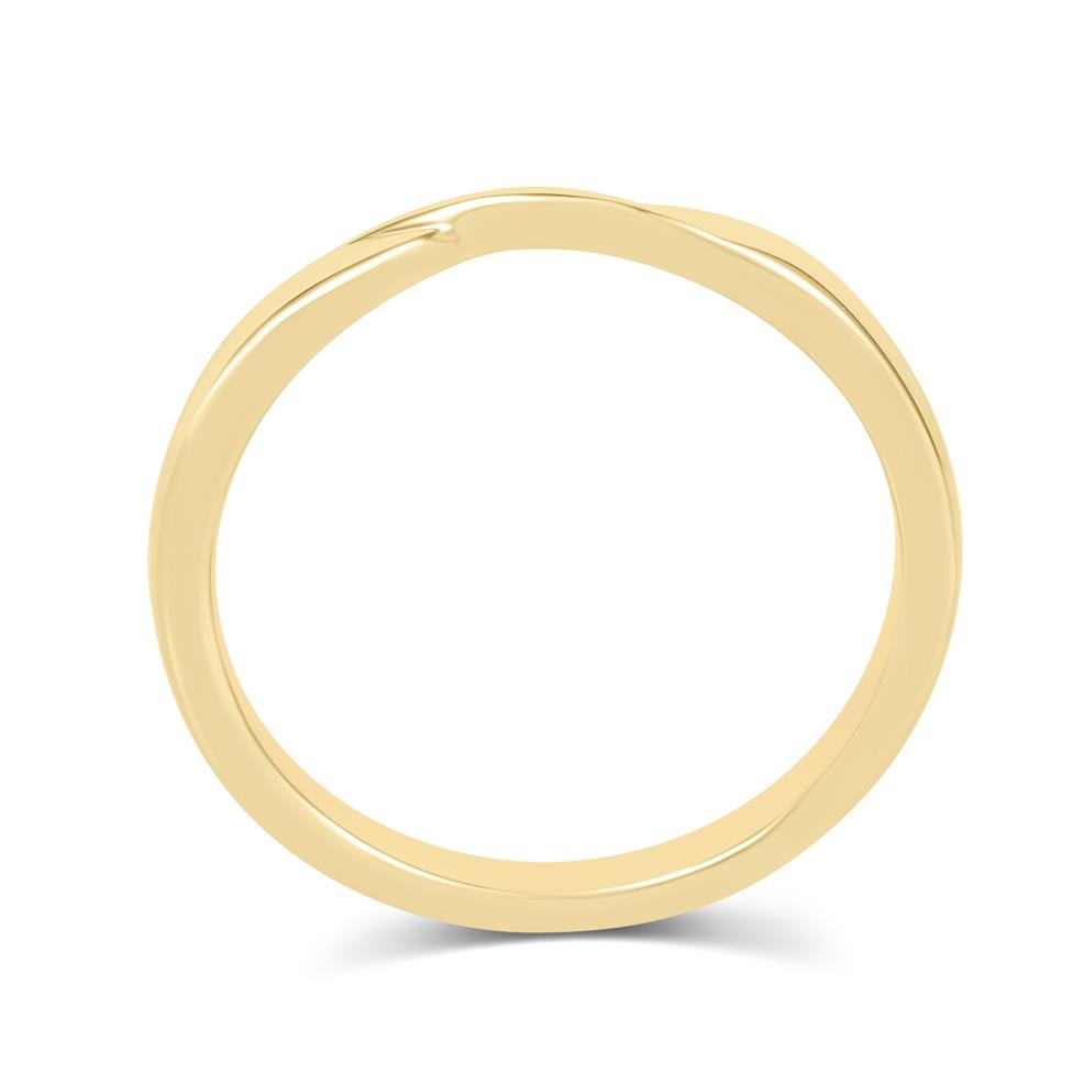 18ct Yellow Gold Twist Design Wedding Ring Thumbnail Image 1