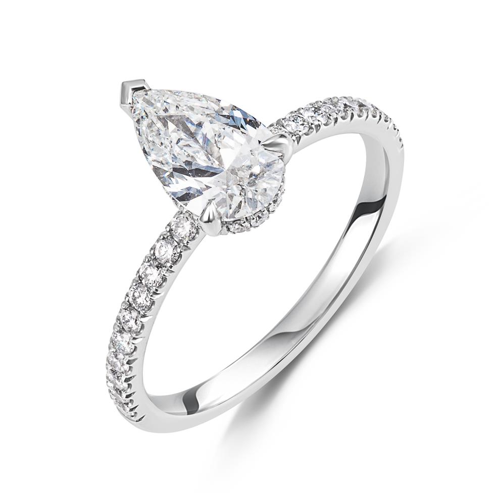 Platinum Pear Shape Diamond Ring 1.20ct Thumbnail Image 0