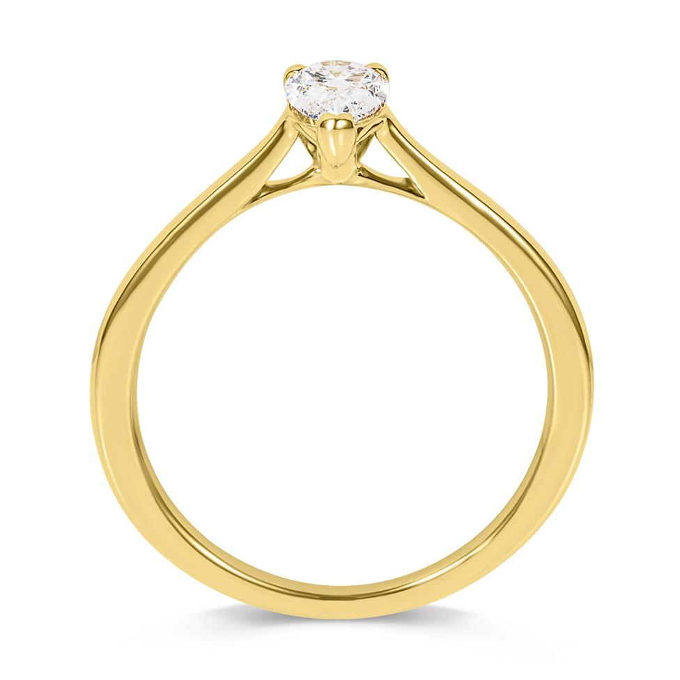 18ct Yellow Gold Pear Diamond Solitaire Engagement Ring 0.35ct Thumbnail Image 2