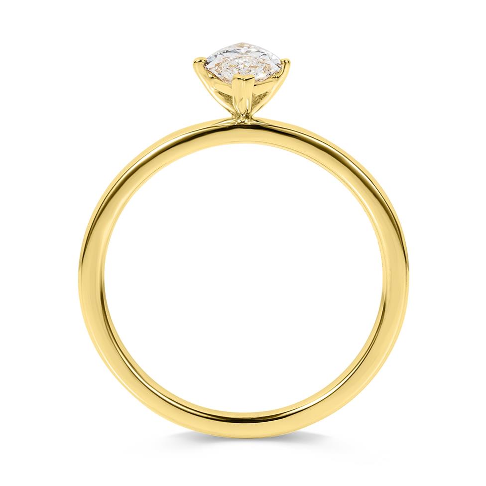 18ct Yellow Gold Marquise Diamond Solitaire Engagement Ring 0.80ct Thumbnail Image 2