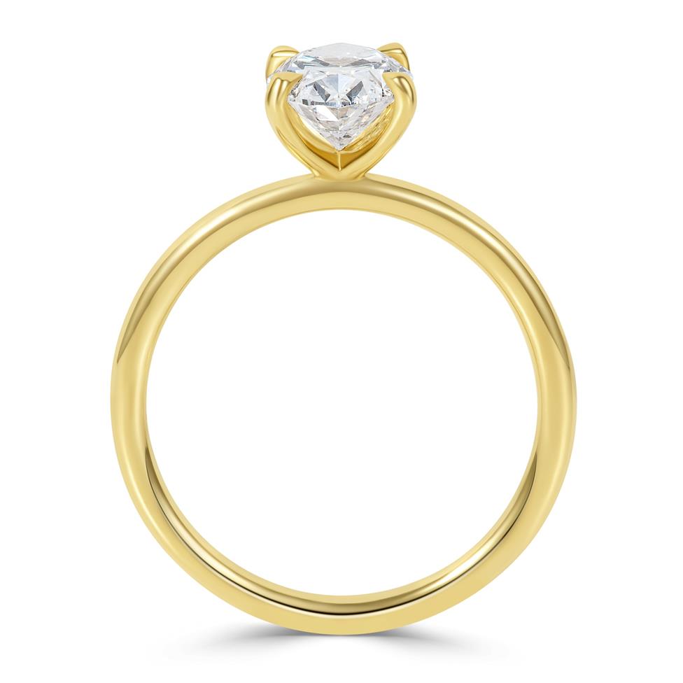 18ct Yellow Gold Oval Diamond Solitaire Engagement Ring 1.51ct Thumbnail Image 3