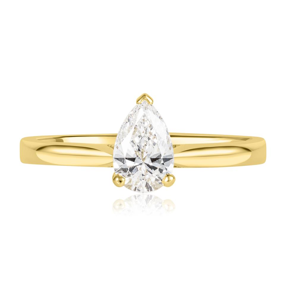 18ct Yellow Gold Pear Diamond Solitaire Engagement Ring 0.60ct Thumbnail Image 1