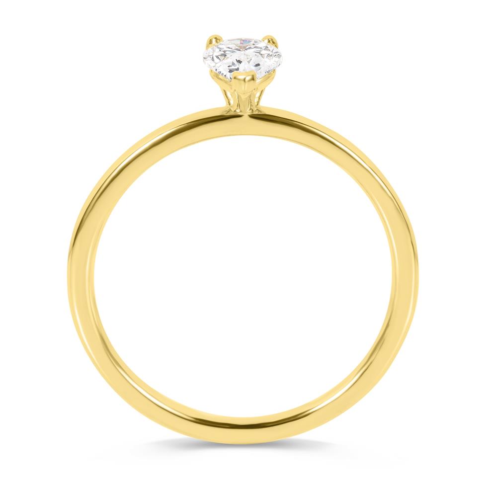 18ct Yellow Gold Pear Diamond Solitaire Engagement Ring 0.50ct Thumbnail Image 2