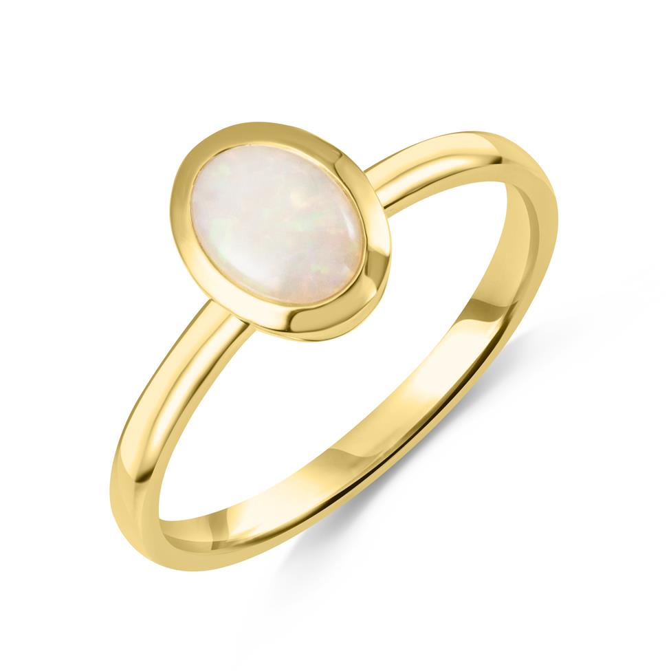 18ct Yellow Gold Oval Opal Ring Thumbnail Image 0