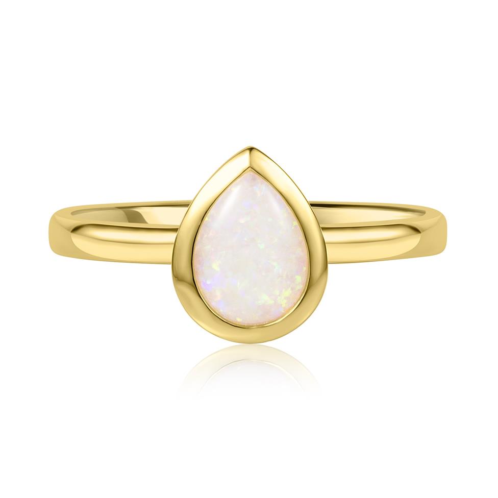 18ct Yellow Gold Pear Opal Ring Thumbnail Image 1