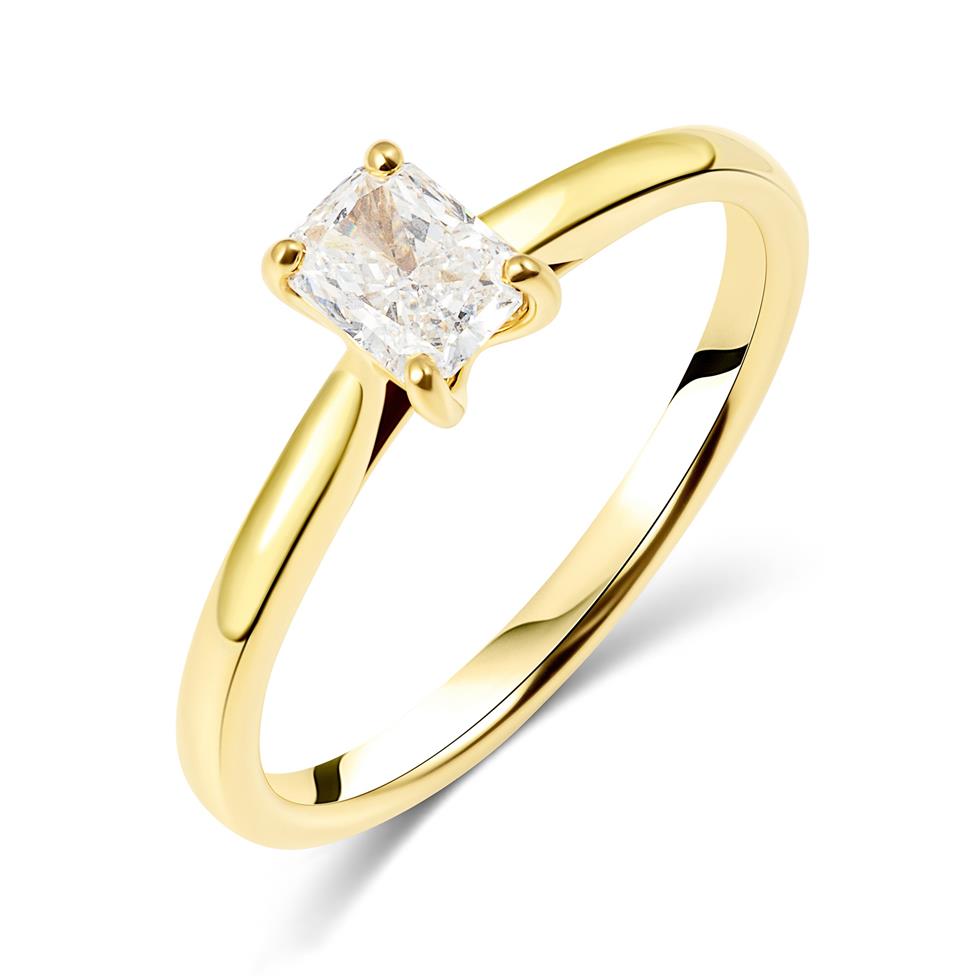 18ct Yellow Gold Radiant Diamond Solitaire Engagement Ring 0.50ct Thumbnail Image 0