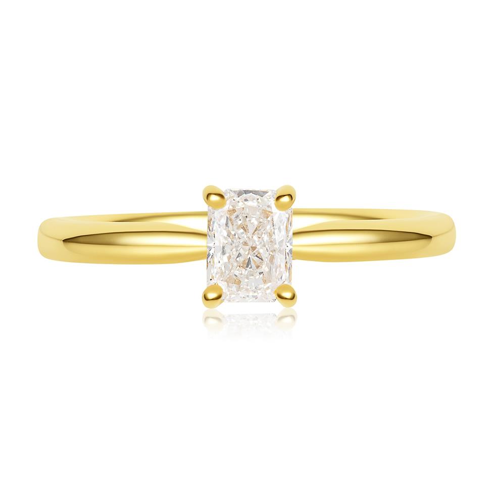 18ct Yellow Gold Radiant Diamond Solitaire Engagement Ring 0.50ct Thumbnail Image 1