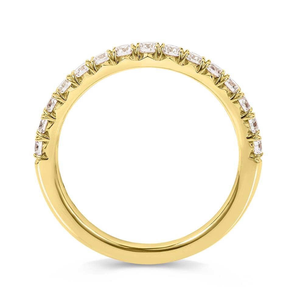 18ct Yellow Gold French Pave Set Diamond Half Eternity Ring 0.50ct  Thumbnail Image 2