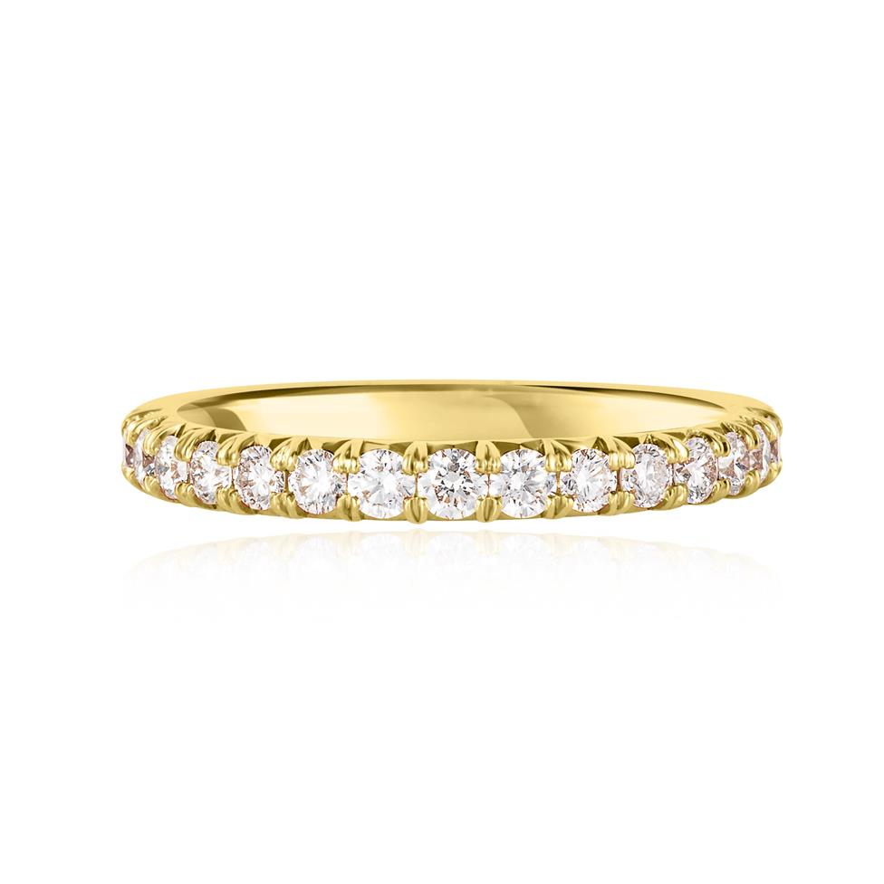 18ct Yellow Gold French Pave Set Diamond Half Eternity Ring 0.50ct  Thumbnail Image 1