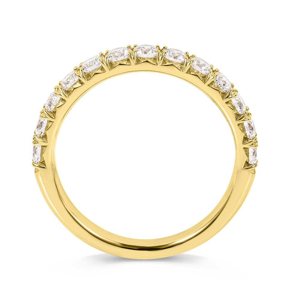 18ct Yellow Gold French Pave Set Diamond Half Eternity Ring 0.75ct  Thumbnail Image 2