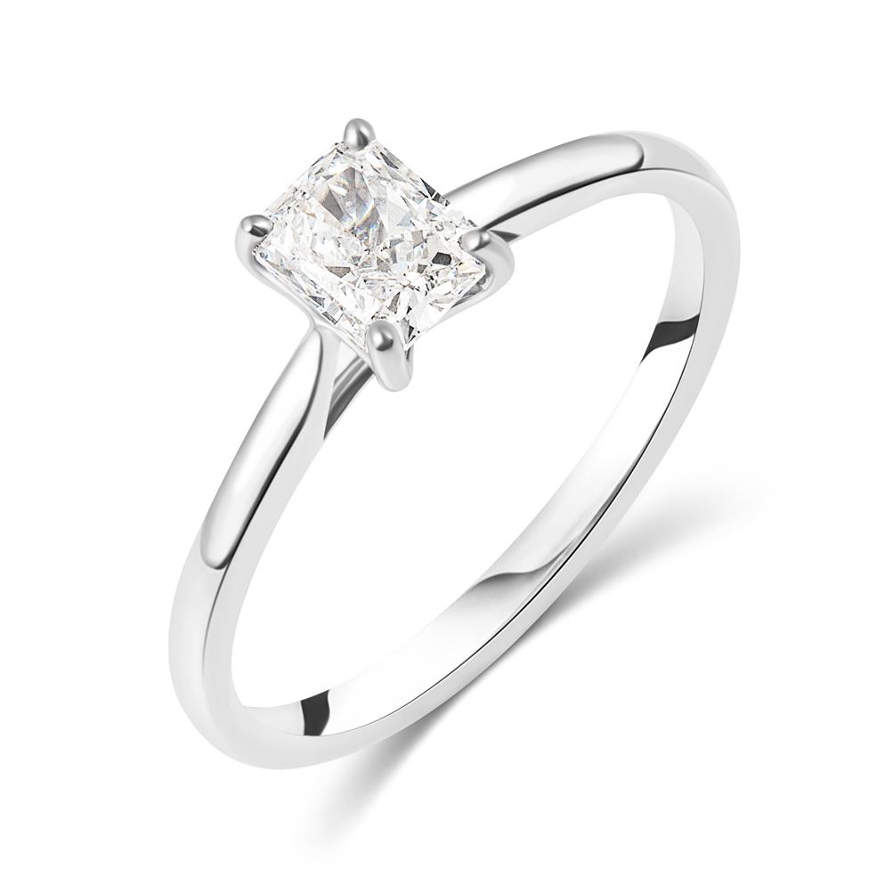 Platinum Radiant Diamond Solitaire Engagement Ring 0.70ct Thumbnail Image 0