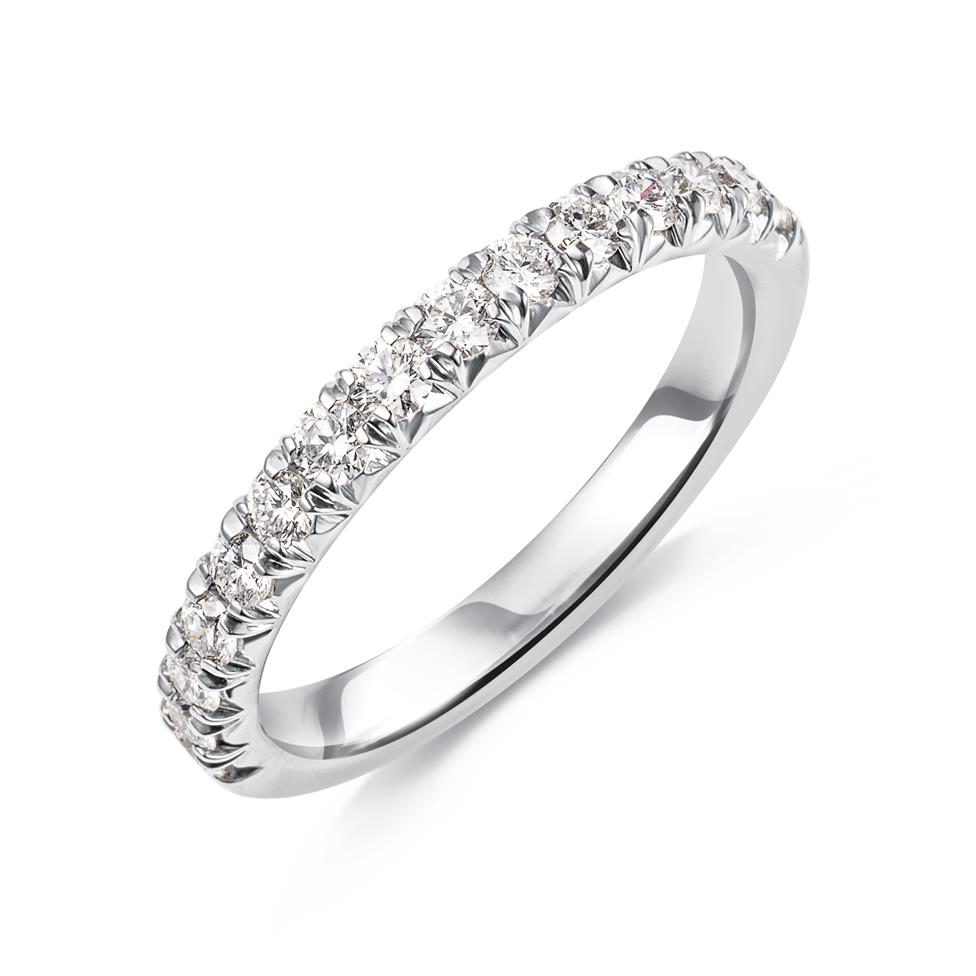 Platinum French Pave Set Diamond Half Eternity Ring 0.50ct  Image 1