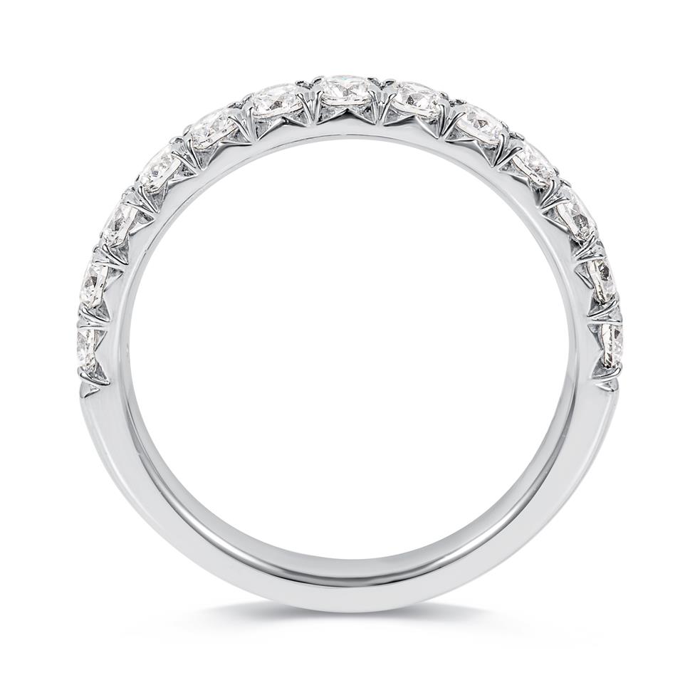 Platinum French Pave Set Diamond Half Eternity Ring 0.75ct  Thumbnail Image 2