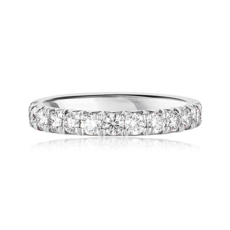 Platinum French Pave Set Diamond Half Eternity Ring 0.75ct  Thumbnail Image 1