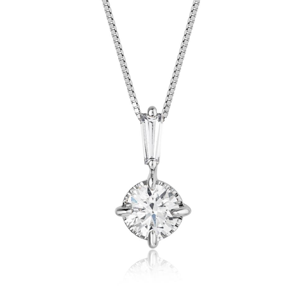 18ct White Gold Diamond Solitaire Necklace 0.45ct Thumbnail Image 0