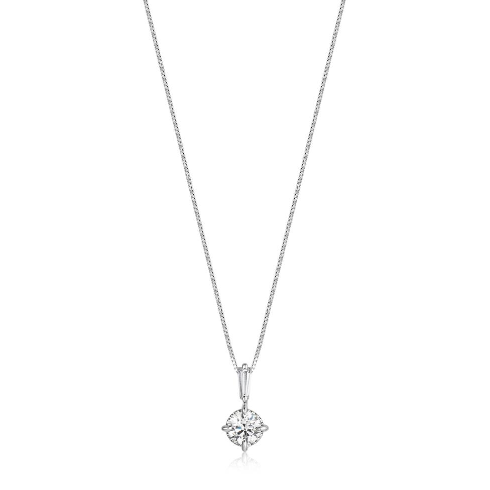 18ct White Gold Diamond Solitaire Necklace 0.45ct Thumbnail Image 1