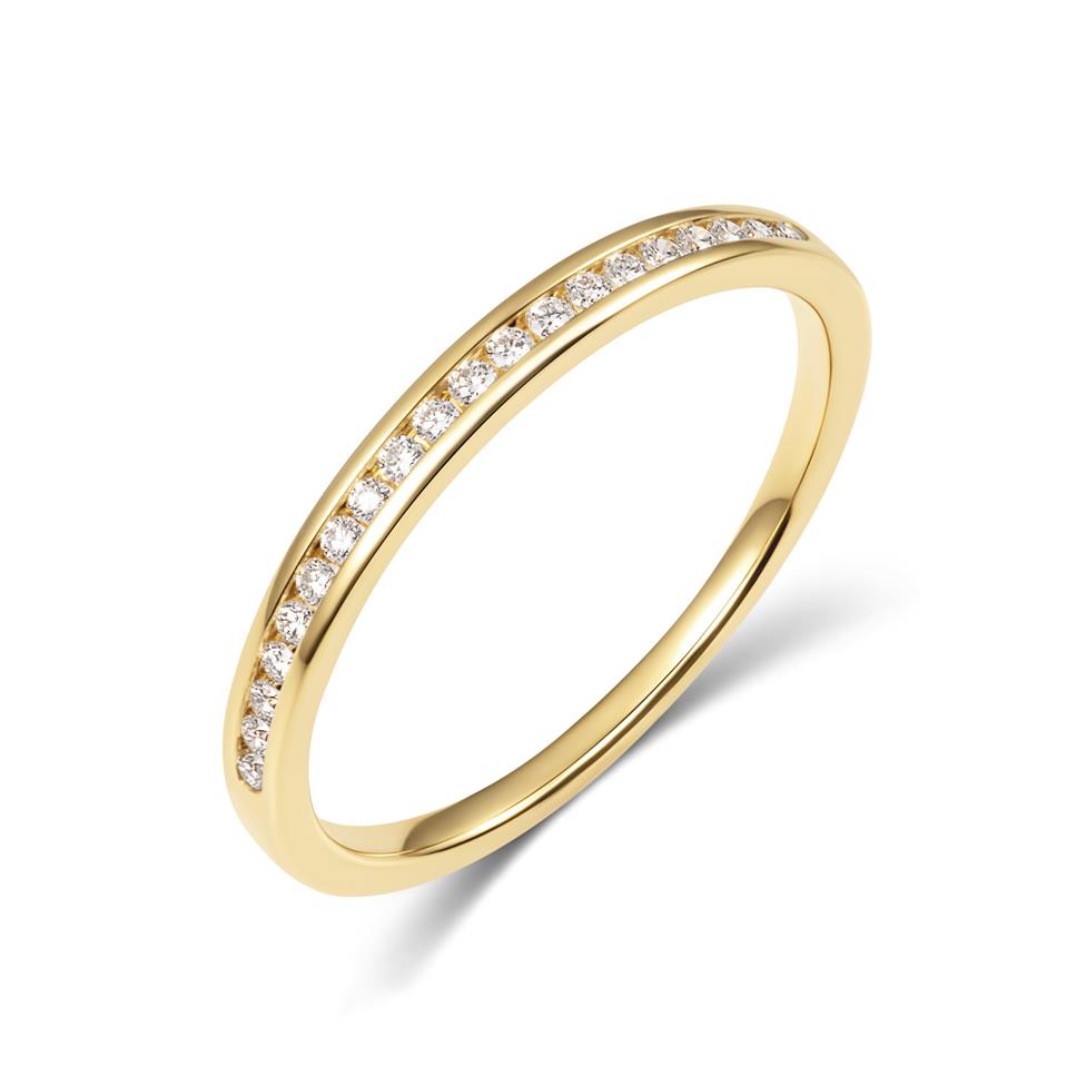 18ct Yellow Gold Diamond Half Eternity Ring 0.10ct Image 1