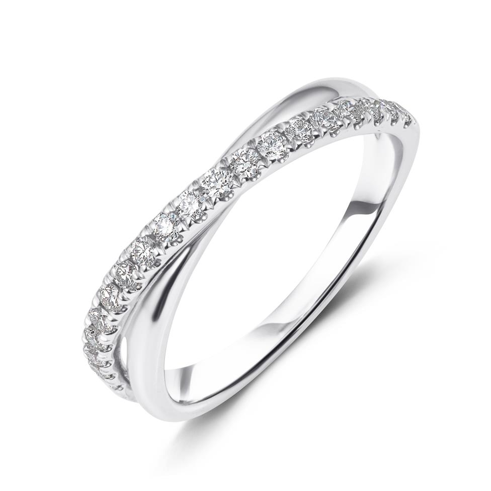 Platinum Crossover Design Diamond Eternity Ring 0.30ct Thumbnail Image 0