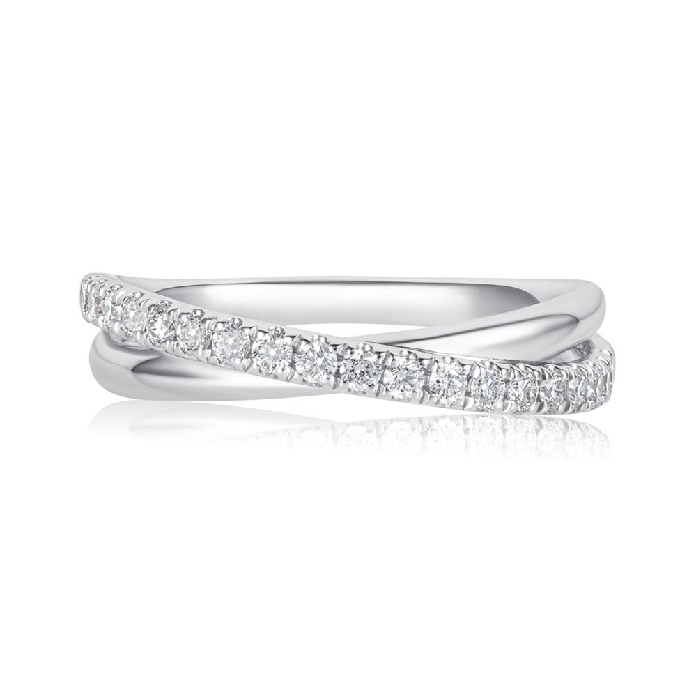 Platinum Crossover Design Diamond Eternity Ring 0.30ct Thumbnail Image 1