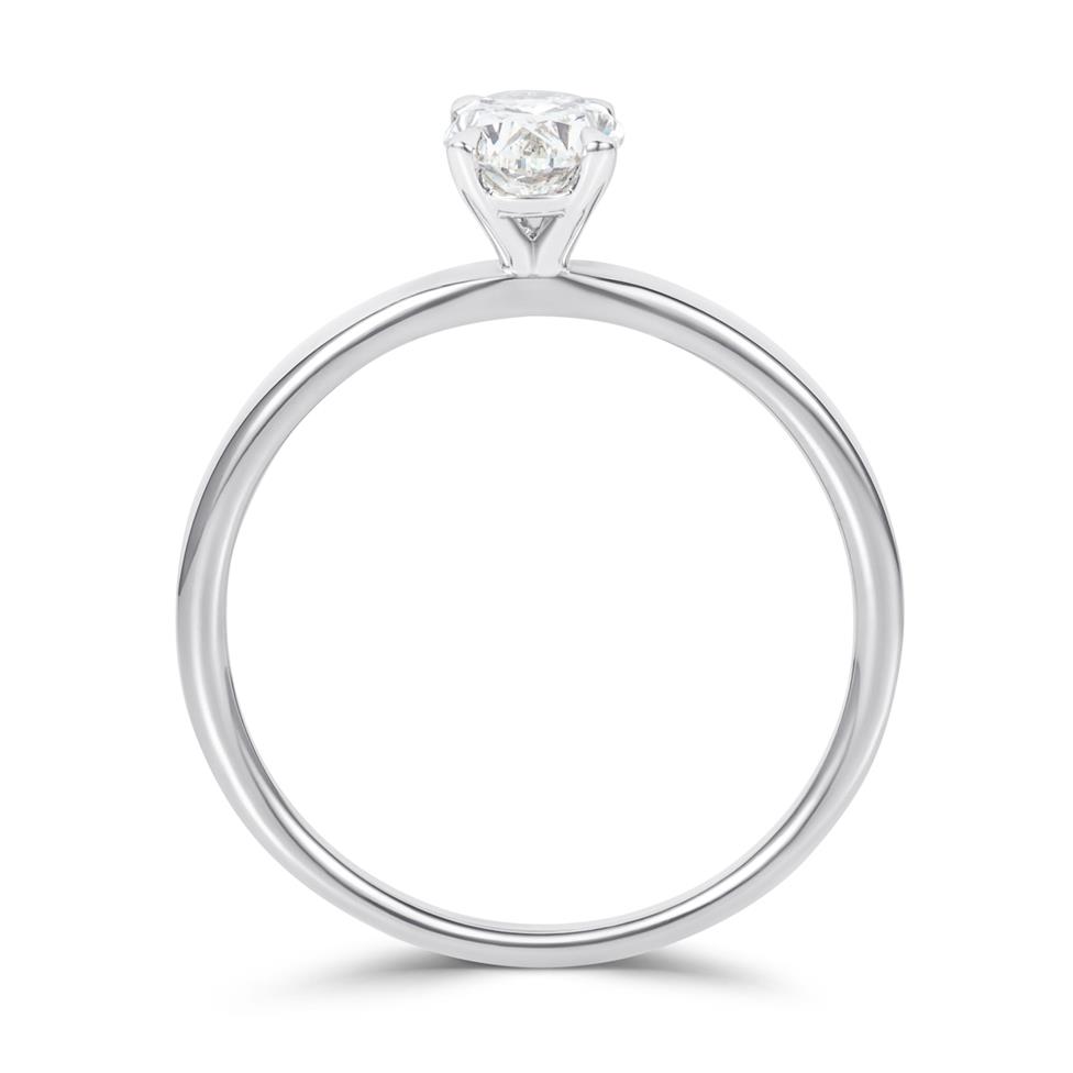 Platinum Oval Cut Diamond Solitaire Engagement Ring 0.70ct Thumbnail Image 2