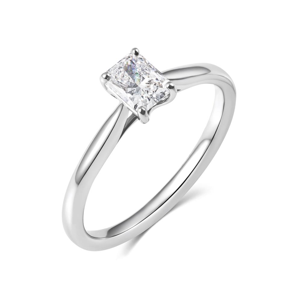 Platinum Radiant Cut Diamond Solitaire Engagement Ring 0.50ct Image 1