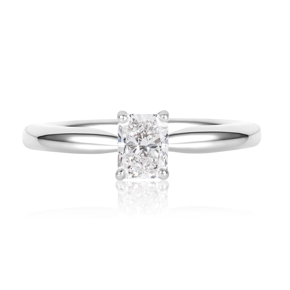 Platinum Radiant Cut Diamond Solitaire Engagement Ring 0.50ct Thumbnail Image 1