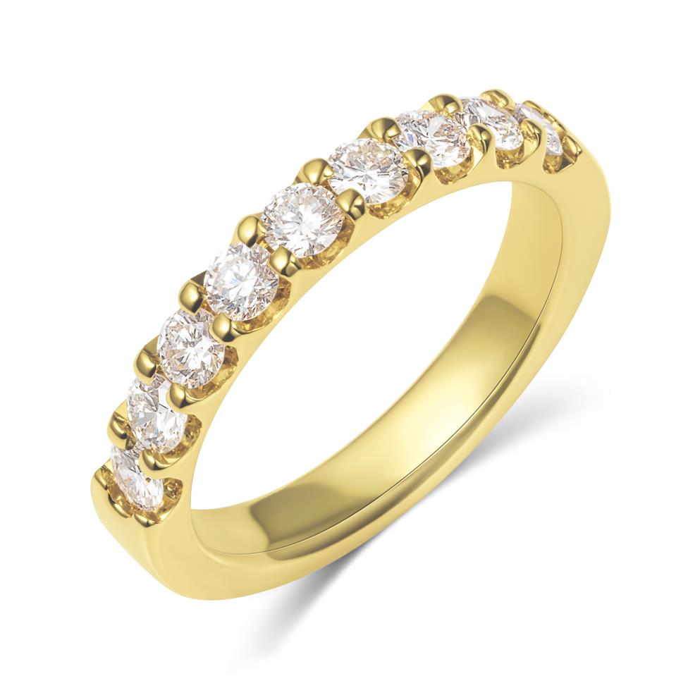 18ct Yellow Gold Diamond Half Eternity Ring 0.75ct Thumbnail Image 0