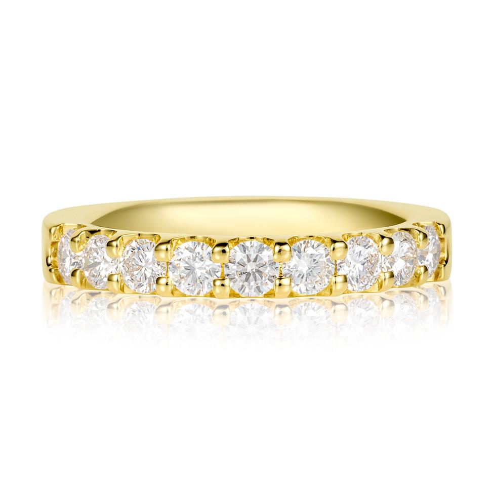 18ct Yellow Gold Diamond Half Eternity Ring 0.75ct Thumbnail Image 1