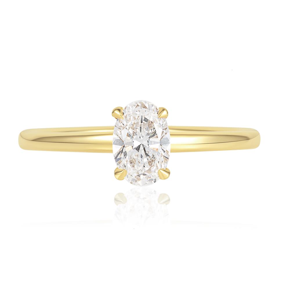 18ct Yellow Gold Oval Cut Diamond Solitaire Engagement Ring 0.70ct Thumbnail Image 1
