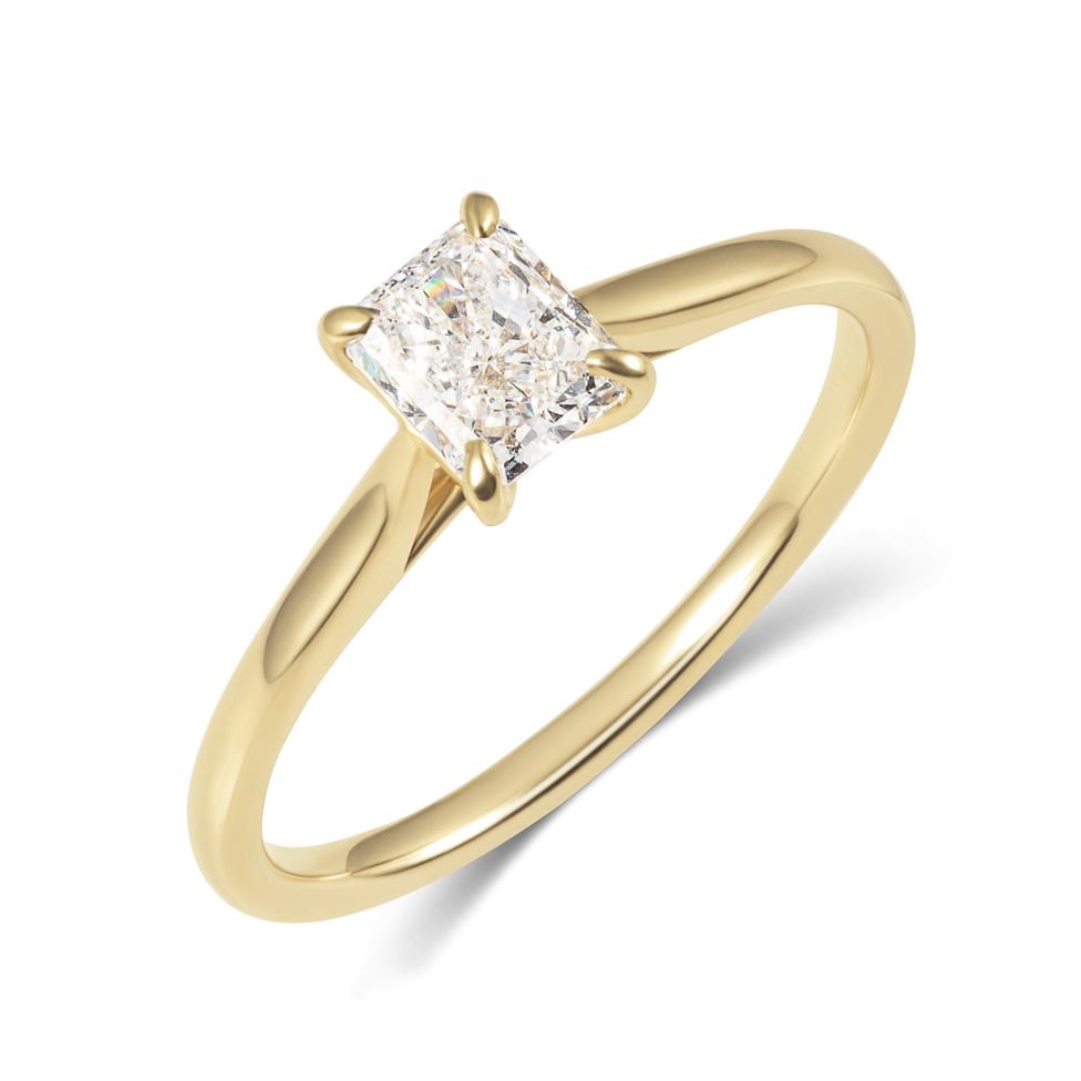 18ct Yellow Gold Radiant Cut Diamond Solitaire Engagement Ring 0.70ct Thumbnail Image 0