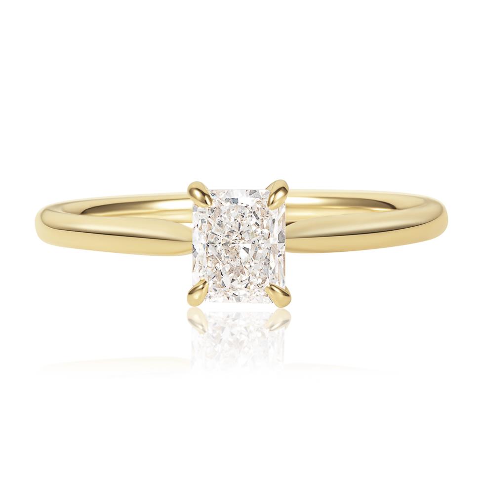 18ct Yellow Gold Radiant Cut Diamond Solitaire Engagement Ring 0.70ct Thumbnail Image 1