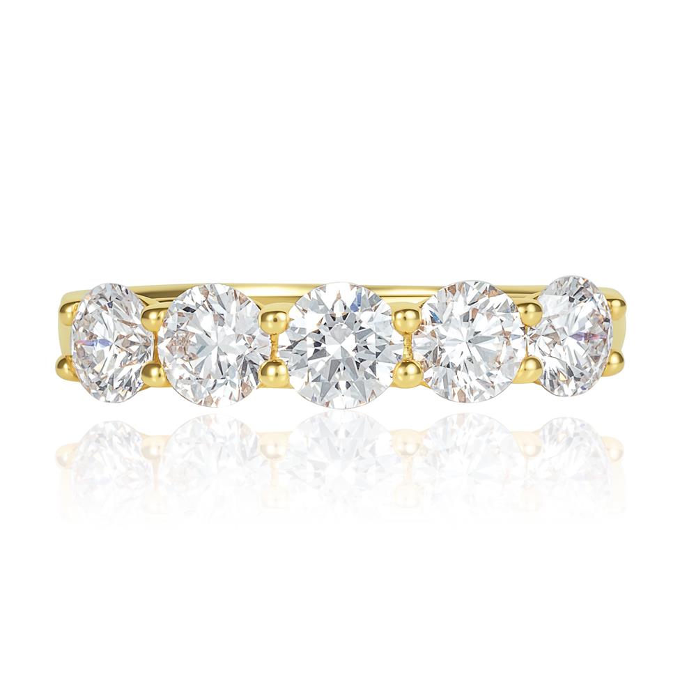 18ct Yellow Gold Diamond Five Stone Half Eternity Ring 1.50ct  Thumbnail Image 2