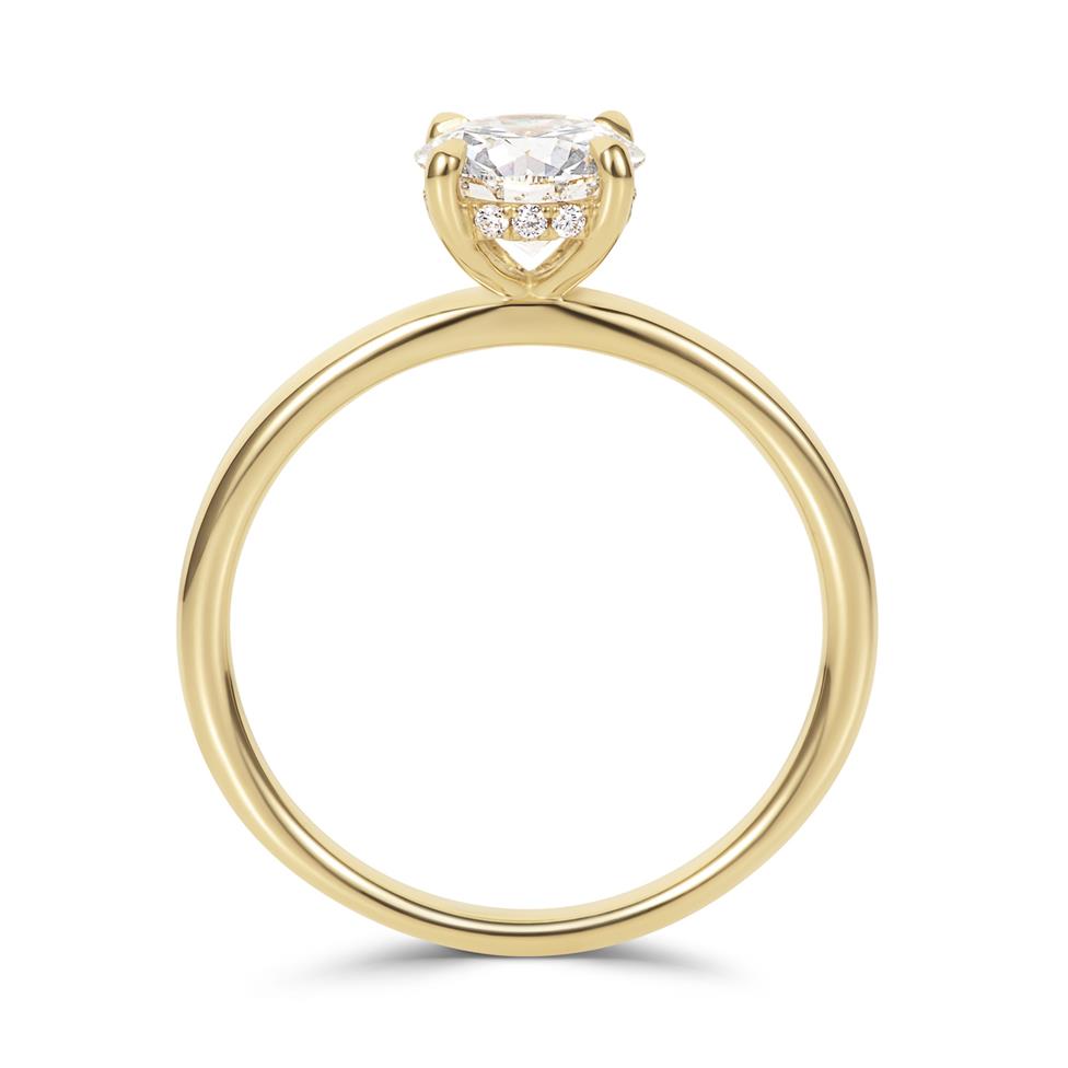18ct Yellow Gold Hidden Halo Diamond Solitaire Engagement Ring 1.10ct Thumbnail Image 2