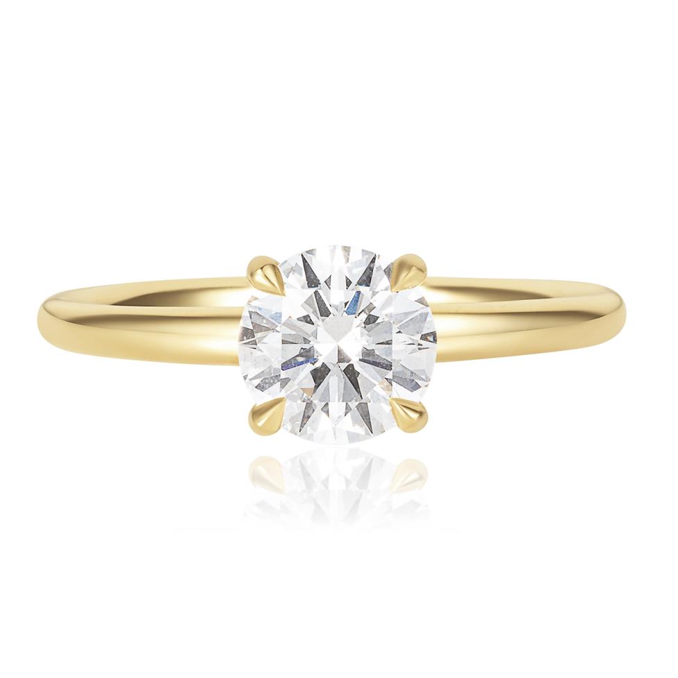 18ct Yellow Gold Hidden Halo Diamond Solitaire Engagement Ring 1.10ct Thumbnail Image 1