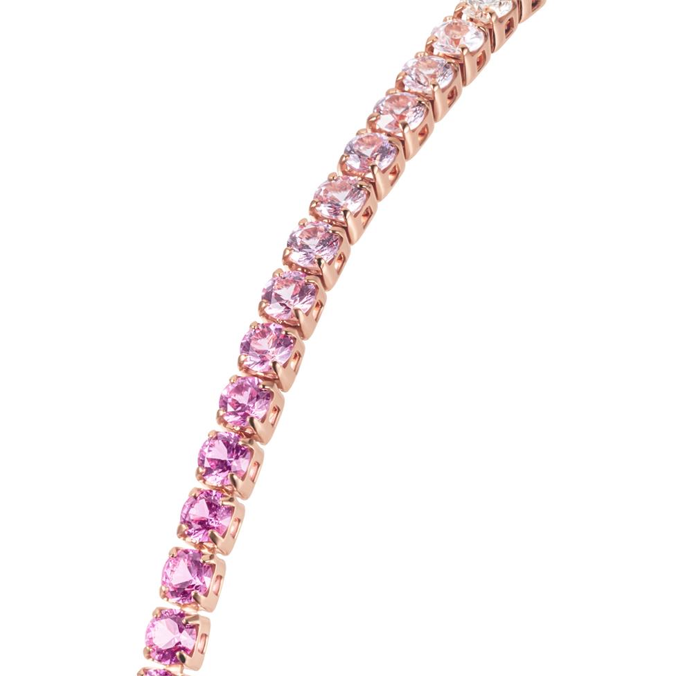 18ct Rose Gold Ombre Pink Sapphire and Diamond Bonbon Bracelet Thumbnail Image 1