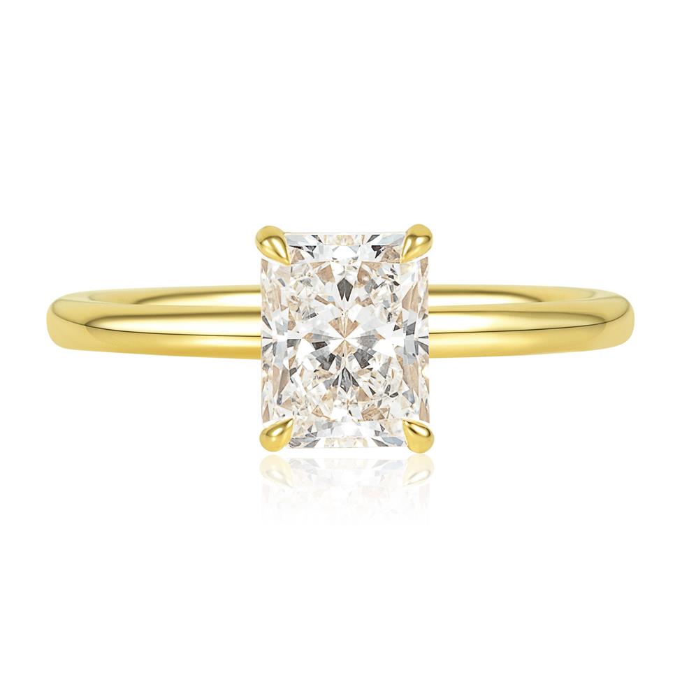 18ct Yellow Gold Radiant Diamond Engagement Ring 1.50ct Thumbnail Image 1