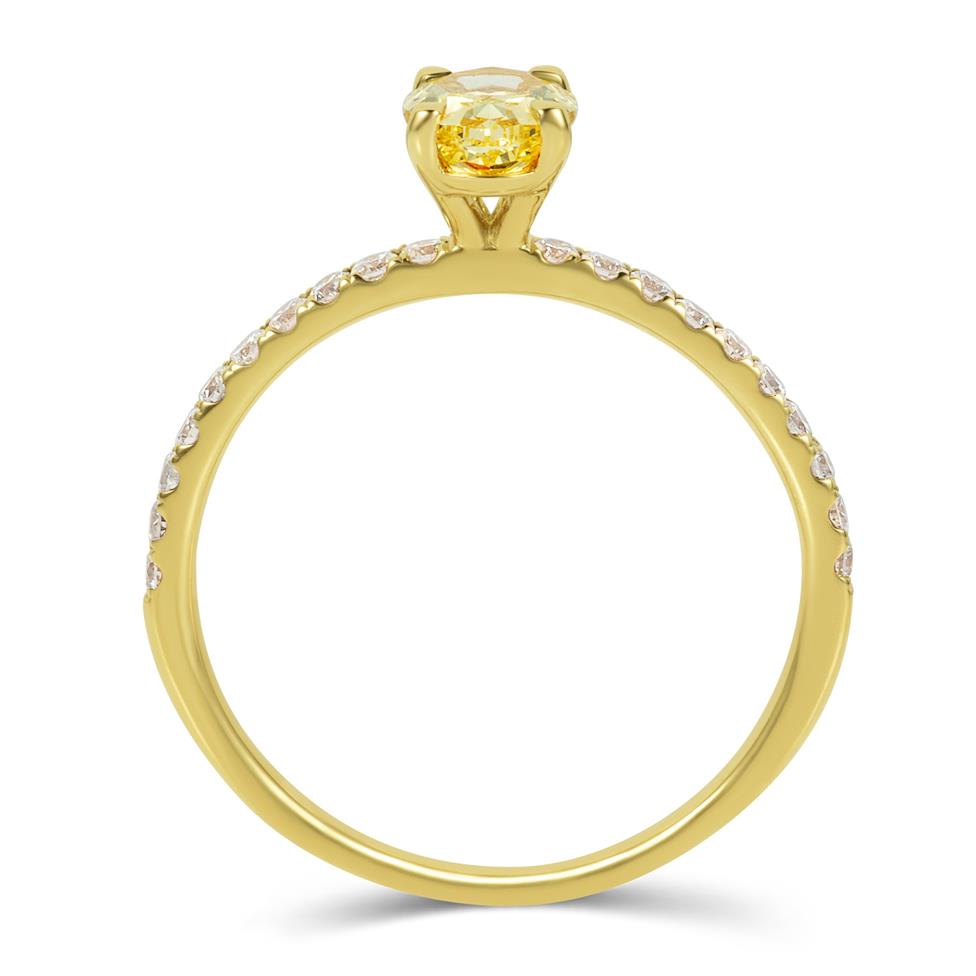 18ct Yellow Gold Fancy Intense Yellow Diamond Engagement Ring 0.90ct Thumbnail Image 2