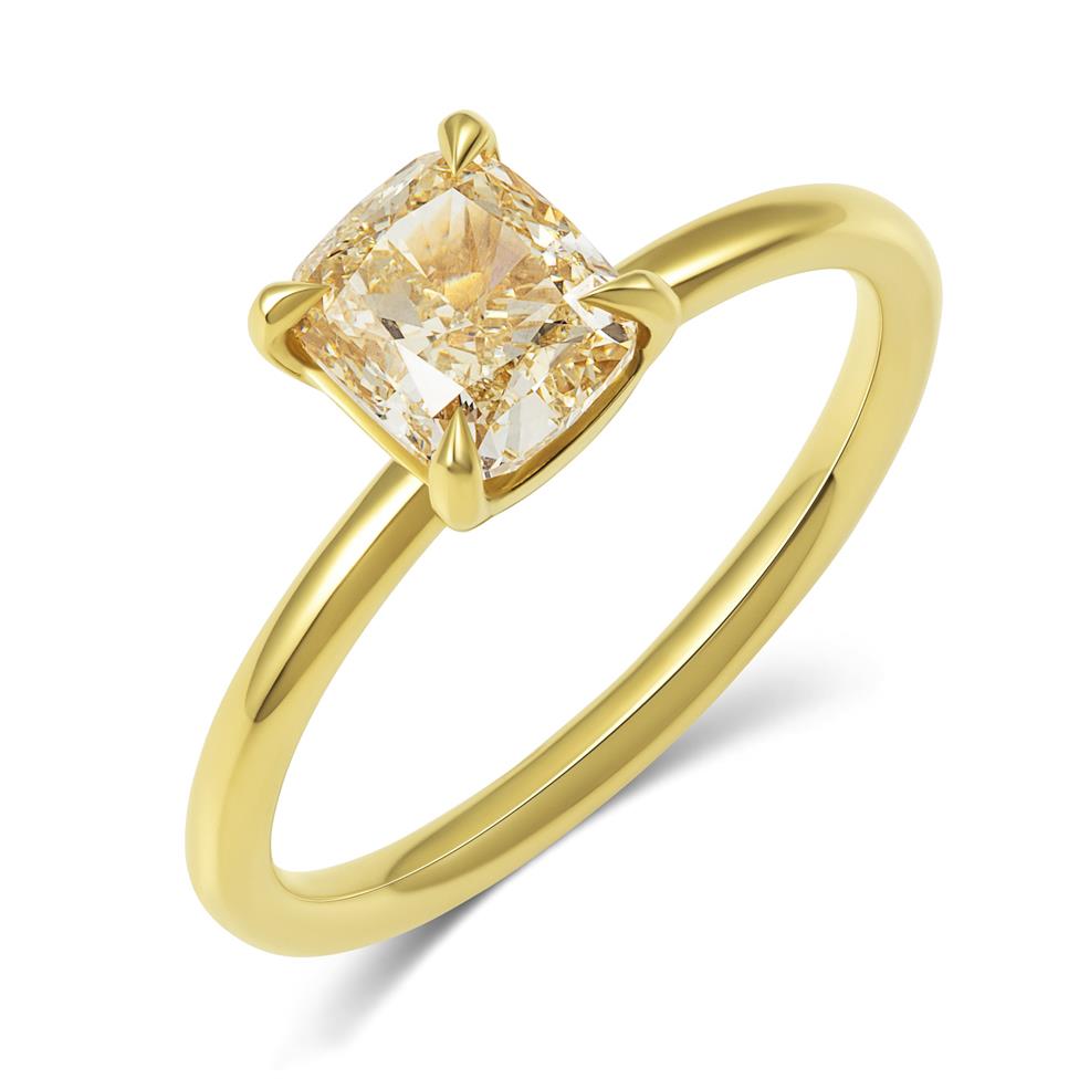 18ct Yellow Gold Fancy Yellow Diamond Engagement Ring 1.50ct Thumbnail Image 0
